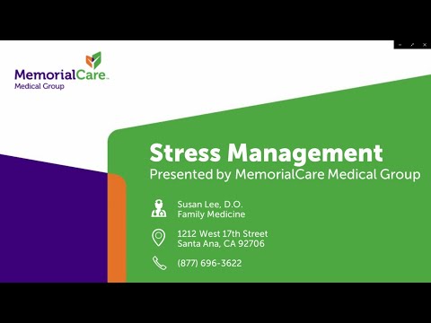 Stress Management Wellness Seminar with  Dr. Susan Lee